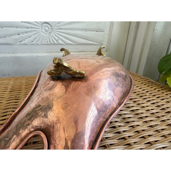 Vintage MCM Copper Footed Fish Shaped Serving Bowl Tray - Picture 7 of 15